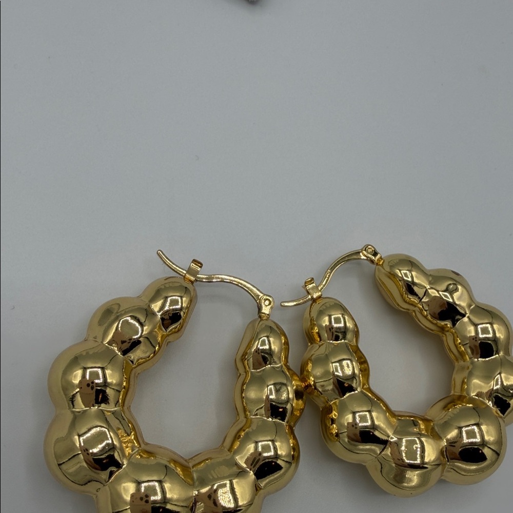Gold Hoop Earrings - Picture 2 of 4